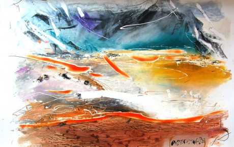 alpen-strasse70x100,oil,paper,2007,Austria,AP,Sold