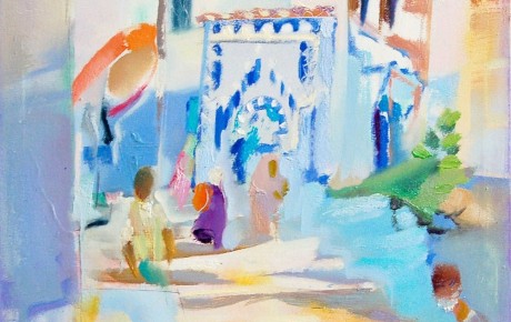 chefchaouen,60x50,oil,canvas,2005,Morocco,Nature,Sold