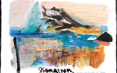 gibraltar,70x100,oil,paper,2009,Latvia,Nature