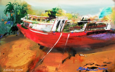 harbour,-80x120,oil,canvas,2012,Malaysia,Nature,Sold