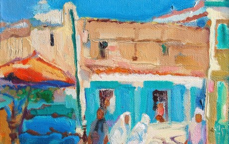 morrocco-street-scene,30x50,oil,canvas,2005,Morocco,Nature