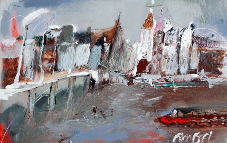 amstel-bridge,oil,canvas,60x90,2007,Latvia,Nature,Sold