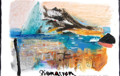 gibraltar,70x100,oil,paper,2009,Latvia,Nature