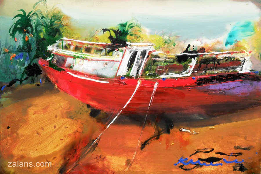 harbour,-80x120,oil,canvas,2012,Malaysia,Nature,Sold
