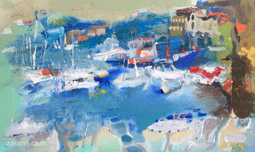 harbour,90x150,oil,canvas,2011,Croatia,Nature,Sold