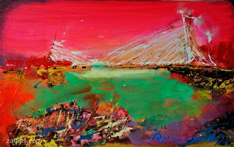putrajaya-bridge.-77x120,oil,canvas,2011,Malaysia,Nature,Sold